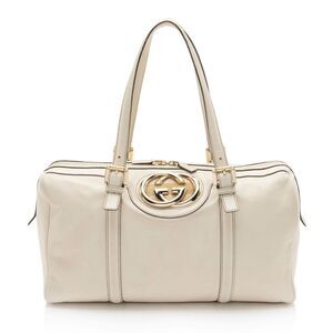Gucci Leather Britt Boston Bag